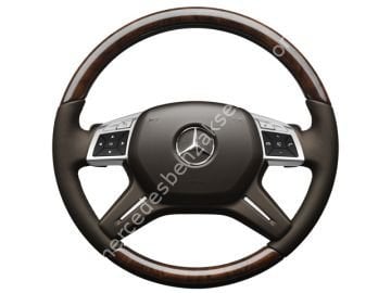 Mercedes Benz Gül Kaplama Ahşap Deri Direksiyon Kahverengi