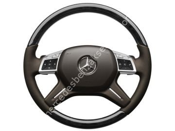 Mercedes Benz Siyah Kavak  Ahşap Deri Direksiyon Kahverengi