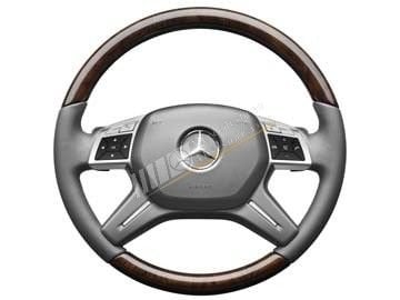 Mercedes Benz Gül Kaplama Ahşap Deri Direksiyon Gri Titreşimli