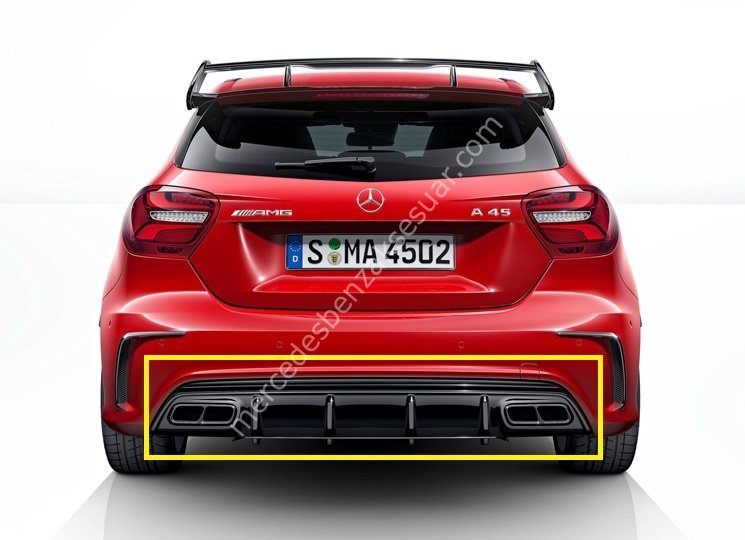 A45 AMG aerodinamik diffizör ve egzoz uçları